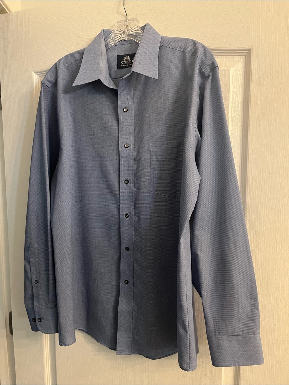 Stafford Men's Light Blue Long-Sleeve Dress Shirt